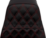 SADDLEMEN Pro Series SDC Performance Seat - Carbon Fiber/Lumbar Gripper - Red Stitch - Dyna '06-'17 SC80604RED