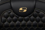SADDLEMEN RoadSofa* Extended Reach Seat - Honeycomb with Gold Stitch - FLH/FLT '08-'23 808-07B-19007