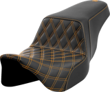 SADDLEMEN Step-Up Seat - Front Lattice Stitch - Gold Stitch - FLH/FLT '08-'23 A808-07B-172GOL