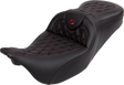 SADDLEMEN Roadsofa* Seat - with Backrest - Wine Berry Stitch - FL '08-'23 808-07B-182B8