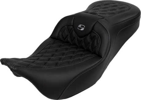 SADDLEMEN Roadsofa* Seat - with Backrest - Dark Gray Stitch - FL '08-'23 808-07B-182B2