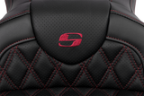 SADDLEMEN Roadsofa* Seat - with Backrest - Wine Berry Stitch - FL '08-'23 808-07B-182B8