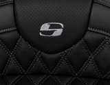 SADDLEMEN Roadsofa* Seat - with Backrest - Dark Gray Stitch - FL '08-'23 808-07B-182B2