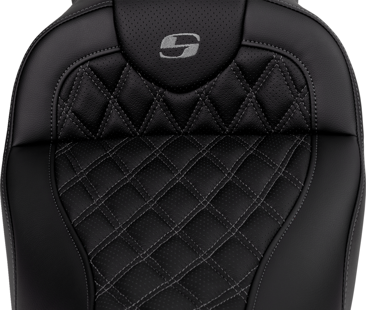 SADDLEMEN Roadsofa* Seat - with Backrest - Dark Gray Stitch - FL '08-'23 808-07B-182B2