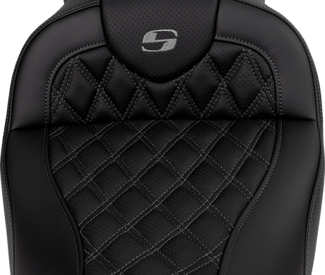 SADDLEMEN Roadsofa* Seat - with Backrest - Dark Gray Stitch - FL '08-'23 808-07B-182B2