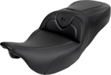 SADDLEMEN Roadsofa* Seat - with Backrest - Carbon Fiber - Black Stitch - FL '08-'19 808-07B-185B0