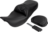 SADDLEMEN Roadsofa* Seat - with Backrest - Carbon Fiber - Black Stitch - FL '08-'19 808-07B-185B0