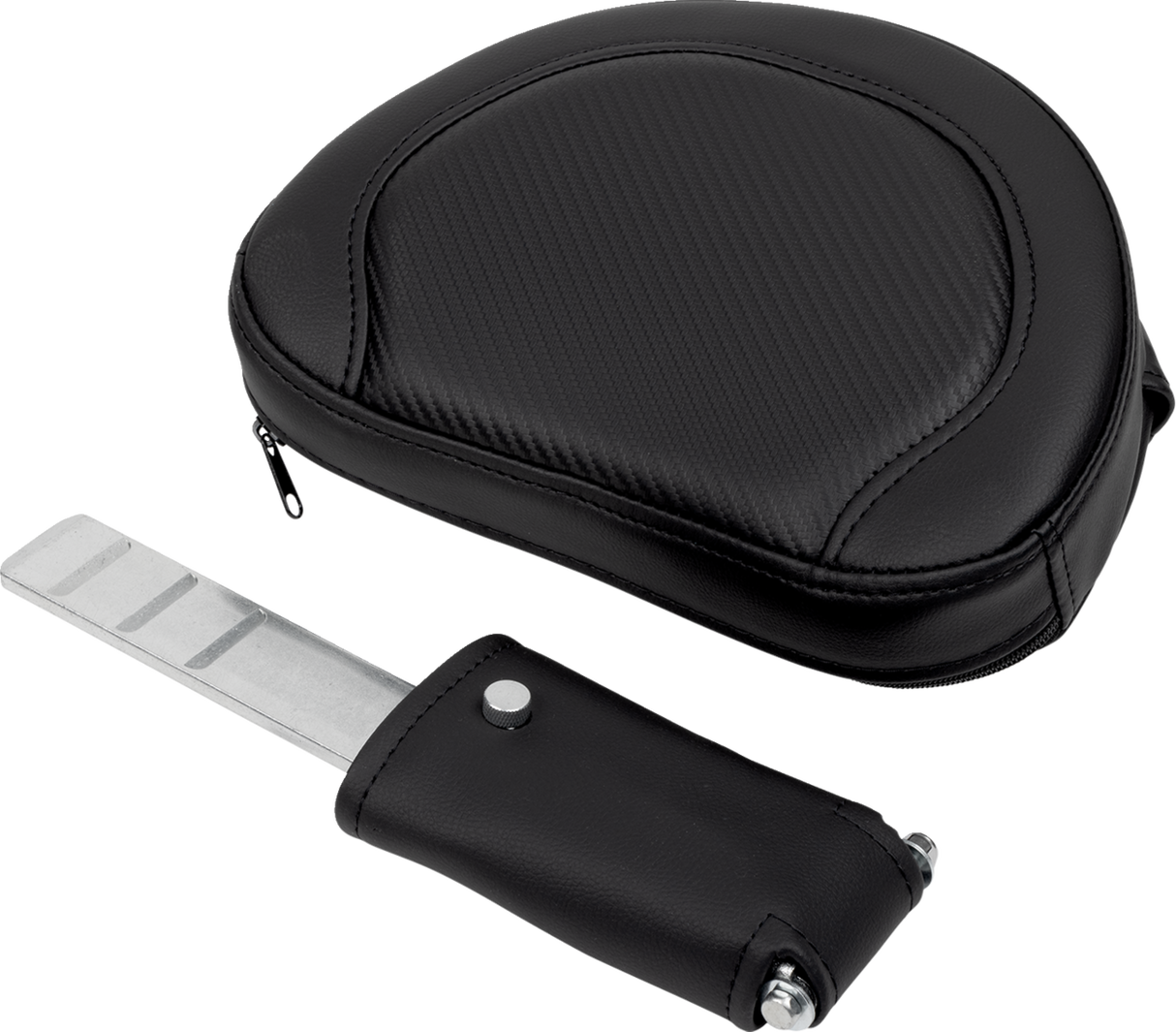 SADDLEMEN Roadsofa* Seat - with Backrest - Carbon Fiber - Black Stitch - FL '08-'19 808-07B-185B0