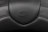SADDLEMEN Roadsofa* Seat - with Backrest - Carbon Fiber - Black Stitch - FL '08-'19 808-07B-185B0