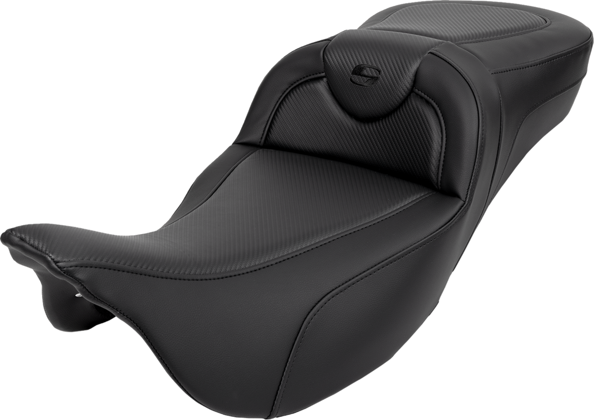 SADDLEMEN Roadsofa* Extended Reach Seat - Carbon Fiber - Black Stitch - without Backrest - FL '08-'23 808-07B-18600