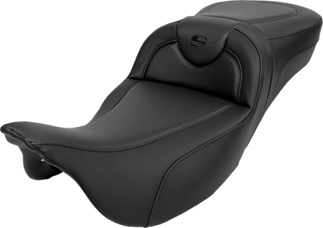 SADDLEMEN Roadsofa* Extended Reach Seat - Carbon Fiber - Black Stitch - without Backrest - FL '08-'23 808-07B-18600