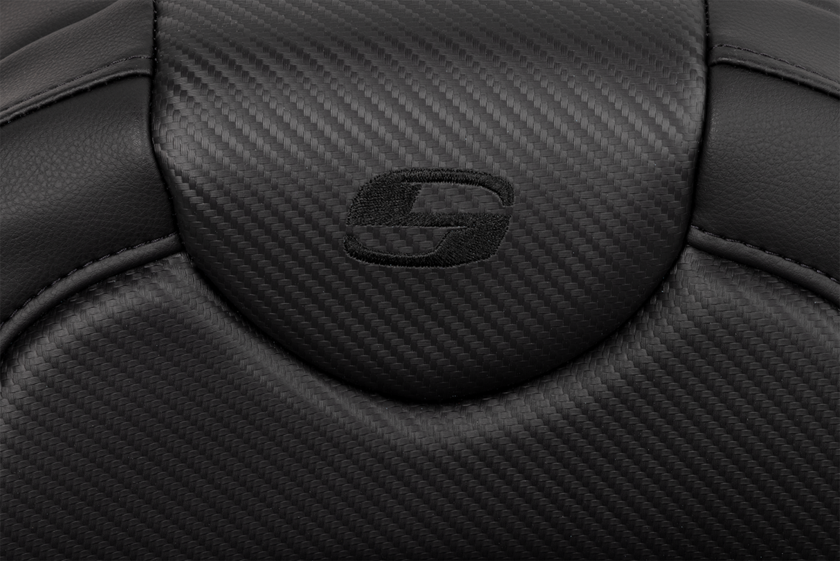 SADDLEMEN Roadsofa* Extended Reach Seat - Carbon Fiber - Black Stitch - without Backrest - FL '08-'23 808-07B-18600