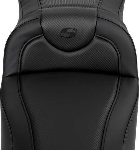 SADDLEMEN Roadsofa* Extended Reach Seat - Carbon Fiber - Black Stitch - without Backrest - FL '08-'23 808-07B-18600