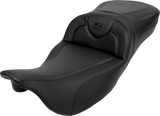SADDLEMEN Roadsofa* Extended Reach Seat - Carbon Fiber - Black Stitch - Backrest - FL '08-'23 808-07B-186B0
