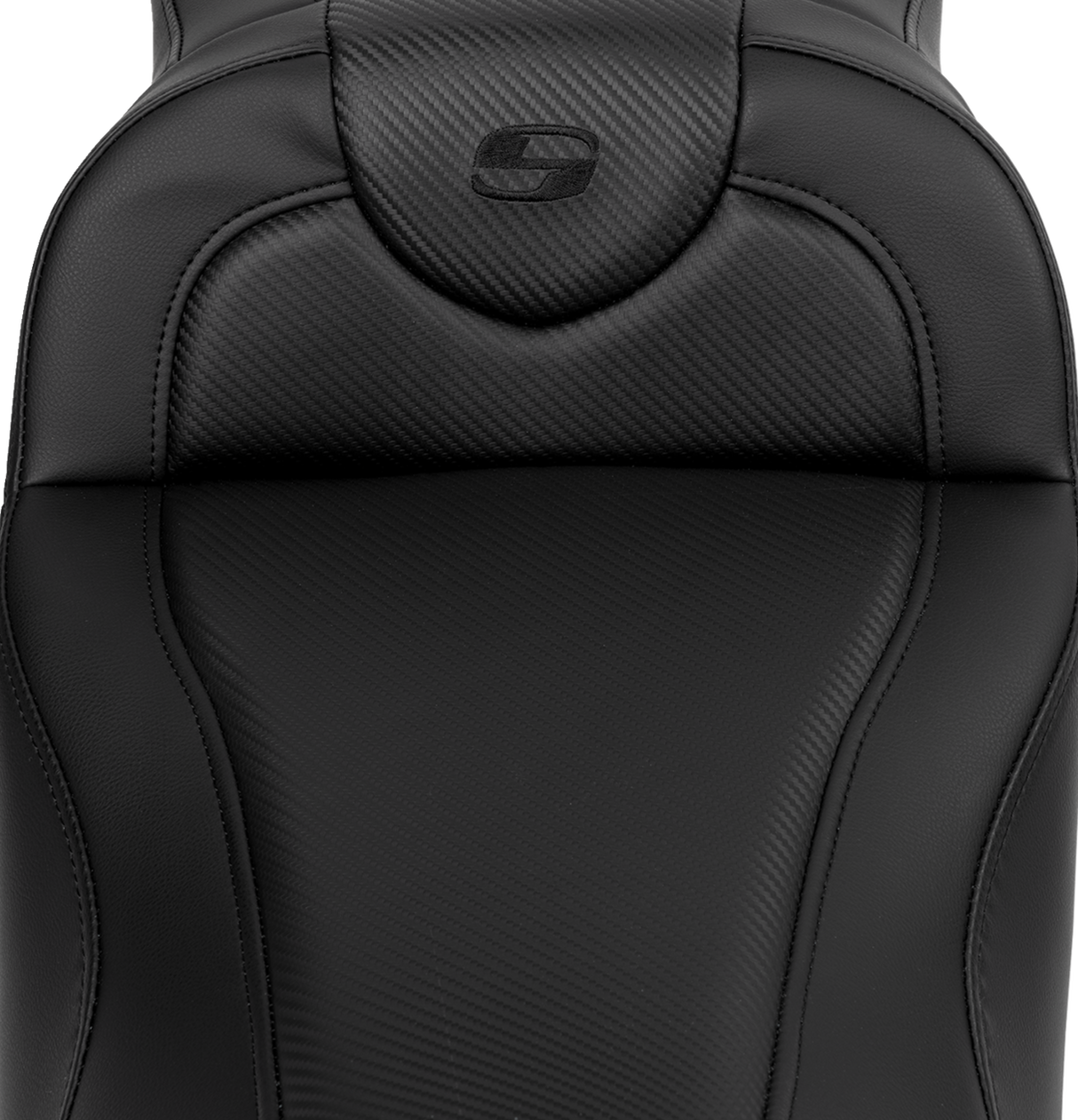 SADDLEMEN Roadsofa* Extended Reach Seat - Carbon Fiber - Black Stitch - Backrest - FL '08-'23 808-07B-186B0