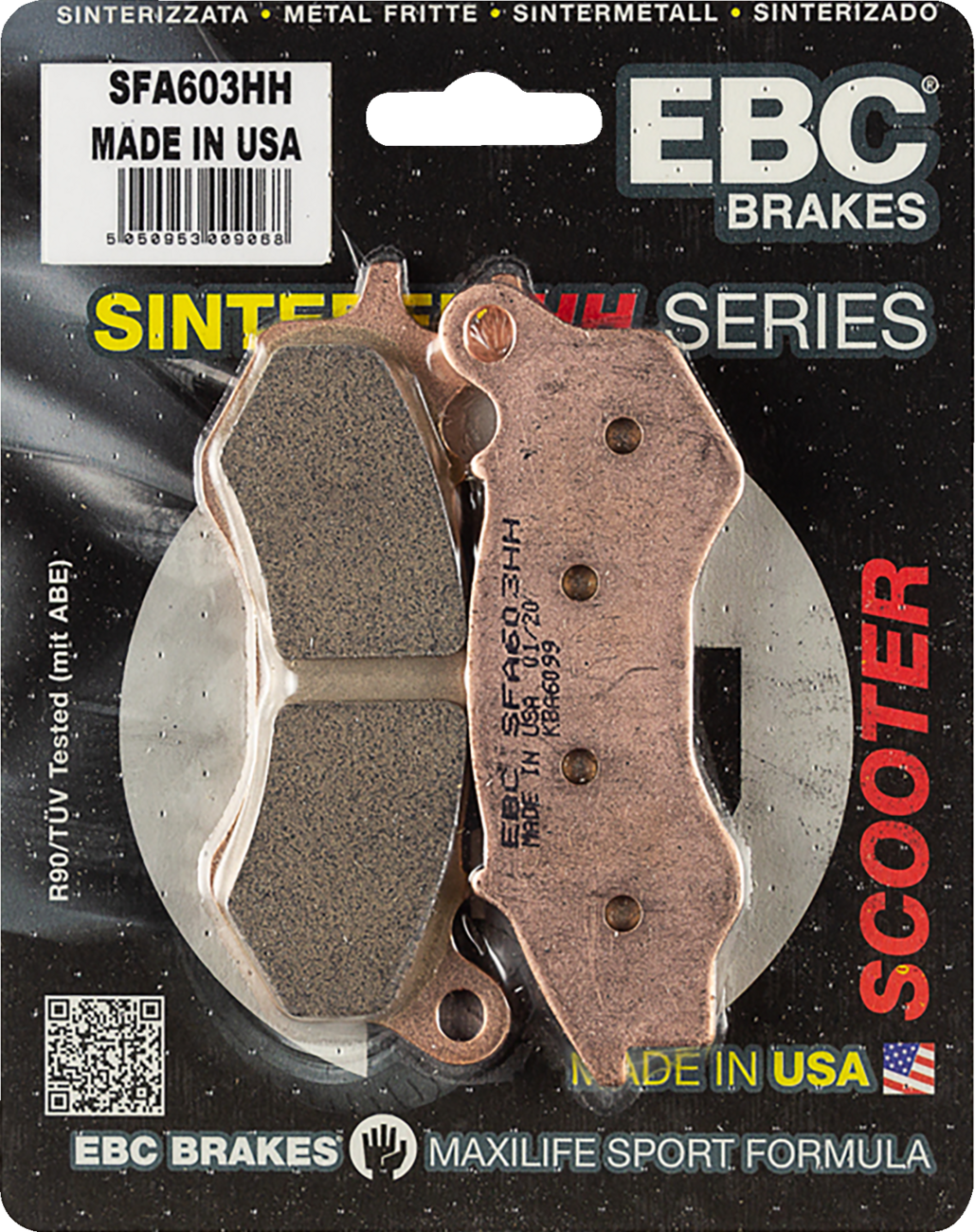 EBC SFA-HH Series Sintered Front Brake Pads - SFA603HH (Honda PCX150 / Kymco Agility 125 2011–2022)