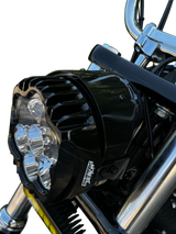 CUSTOM DYNAMICS LED Headlight - Shark Demon? - Pedestal Mount SD2-PM-W