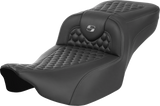 SADDLEMEN Roadsofa* Extended Reach Seat - without Backrest - Honeycomb - Dark Gray Stitch - FLTR/FLHX '23-'24 823-07-19002