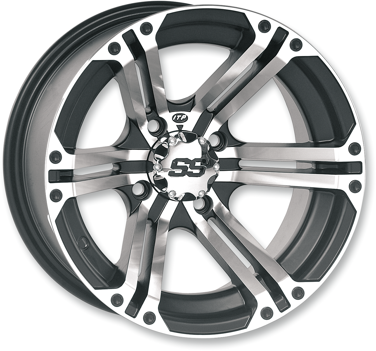 ITP Wheel - SS212 - Front - Machined Black - 14x6 - 4/156 - 4+2 1428375404B