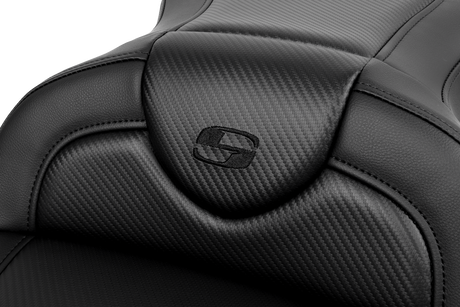 SADDLEMEN Roadsofa* Seat - without Backrest - Carbon Fiber - Black Stitch - 'FL '08-'19 808-07B-18500