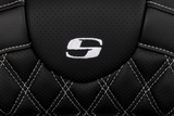 SADDLEMEN Roadsofa* Seat - with Backrest - White Stitch - FL '08-'23 808-07B-182B6