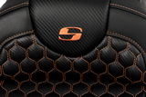 SADDLEMEN RoadSofa* Seat - Honeycomb - Orange Stitch - without Backrest - FLH/FLT '08-'23 808-07B-18903