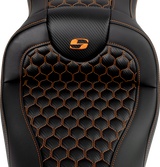SADDLEMEN RoadSofa* Seat - Honeycomb - Orange Stitch - without Backrest - FLH/FLT '08-'23 808-07B-18903