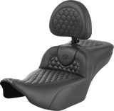 SADDLEMEN Roadsofa* Extended Reach Seat with Backrest - Part 823-07-190B0 - Honeycomb for FLTR/FLHX '23-'24