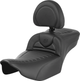 SADDLEMEN Roadsofa* Extended Reach Seat - with Backrest - Tuck-n-Roll - FLTR/FLHX '23-'24 823-07-203B0