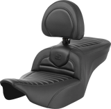 SADDLEMEN Roadsofa* Seat - with Backrest - Tuck-n-Roll - Carbon Fiber - FLTR/FLHX '23-'24 823-07-204B0