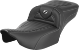 SADDLEMEN Roadsofa* Extended Reach Seat - without Backrest - Tuck-n-Roll - Carbon Fiber - FLTR/FLHX '23-'24 823-07-20500