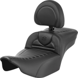 SADDLEMEN Roadsofa* Extended Reach Seat - with Backrest - Tuck-n-Roll - Carbon Fiber - FLTR/FLHX '23-'24 823-07-205B0