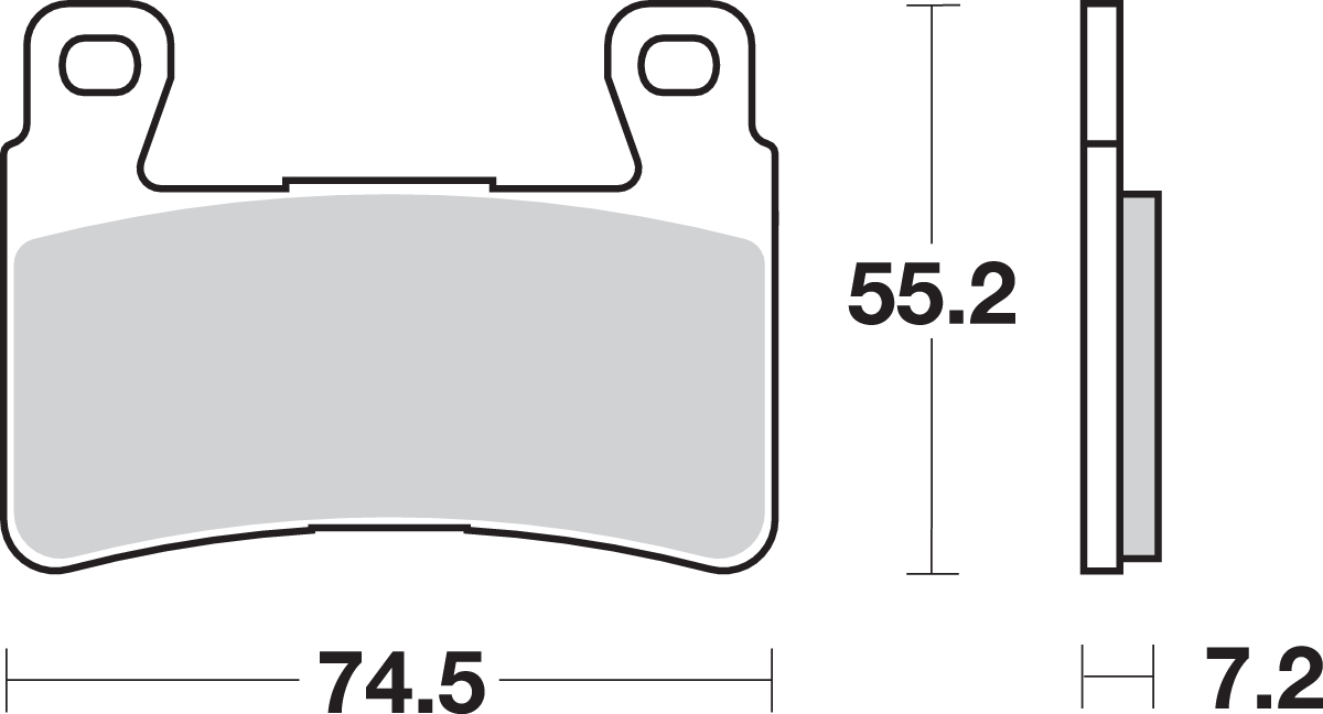 SBS Track Organic Base Front Brake Pads - 734DC (Honda RVT1000R RC51 / Hyosung GT650R 1998–2016)