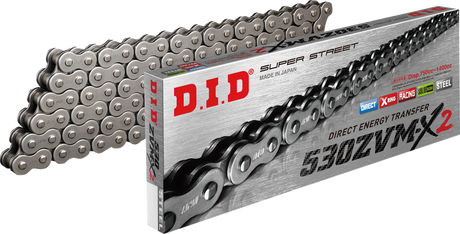 DID M530ZVMX2X120 530 ZVM-X2 - Drive Chain - 120 Links - Natural | Adventure/Street