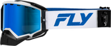 Zone Elite Snw Goggle Wht/Blue W/Drk Blu Mir/Plrzd Smoke Lens