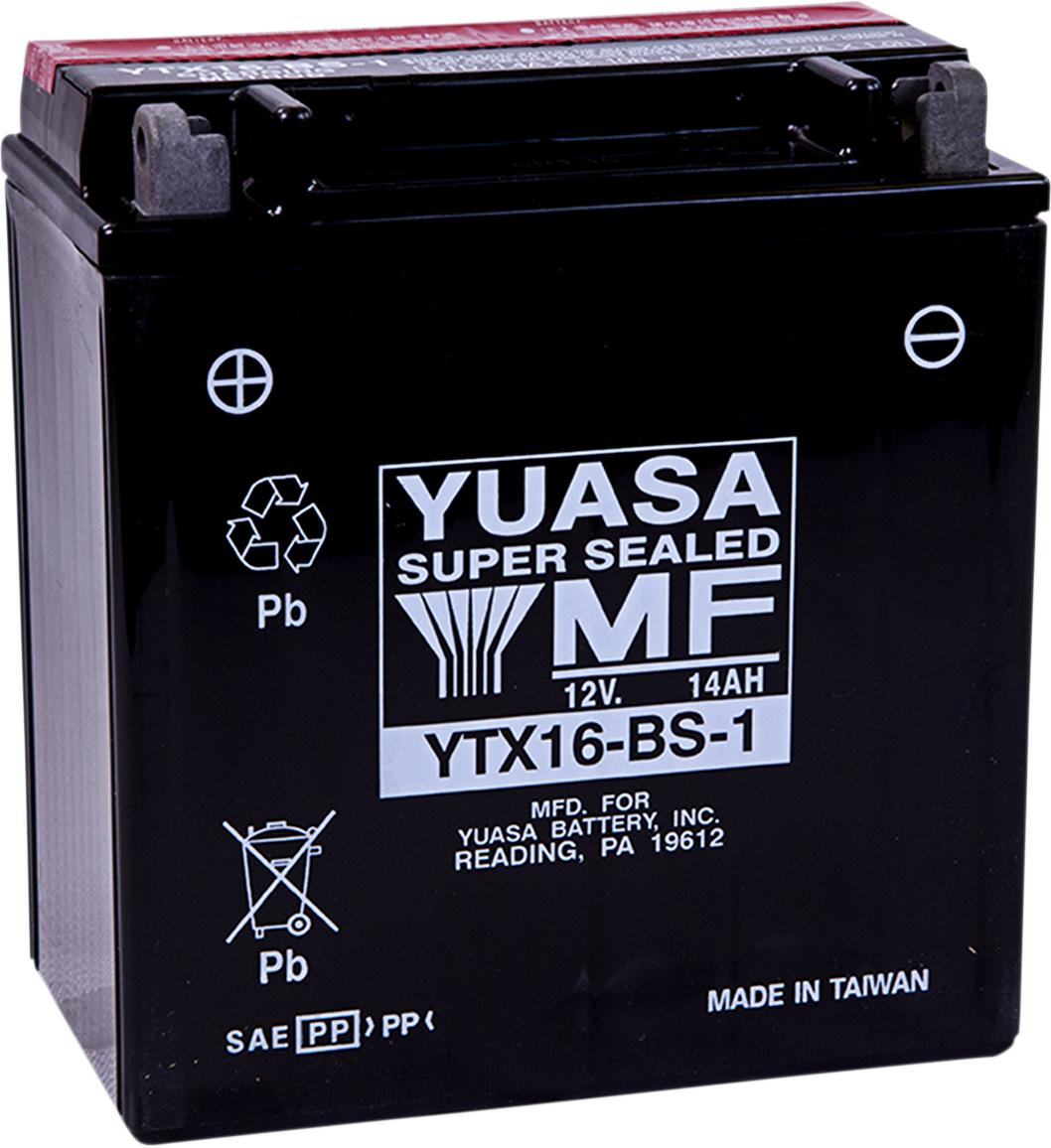 YUASA AGM Battery - YTX16-BS - .78 L YUAM32X61