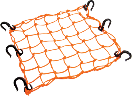 Powertye Mfg. 50159 Cargo Net - Adjustable - 15" x 15" - Orange | Adventure/ATV/UTV