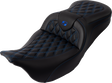 SADDLEMEN Roadsofa* Seat - with Backrest - Blue Stitch - FL '08-'23 808-07B-182B1