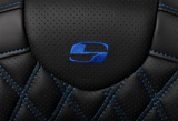 SADDLEMEN Roadsofa* Seat - with Backrest - Blue Stitch - FL '08-'23 808-07B-182B1
