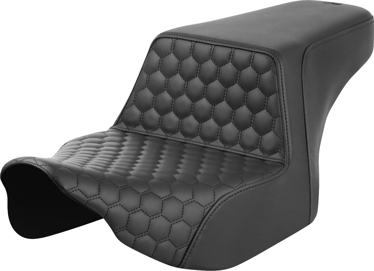 SADDLEMEN Step-Up Seat - Front Honeycomb - Black Stitching - FL '23-'24 823-07-17700