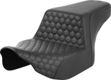 SADDLEMEN Step-Up Seat - Front Honeycomb - Black Stitching - FL '23-'24 823-07-17700