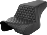 SADDLEMEN Step-Up Seat - Front Honeycomb - Gray Stitching - FL '23-'24 823-07-17702