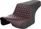 SADDLEMEN Step-Up Seat - Front Honeycomb - Red Stitching - FL '23-'24 823-07-17704