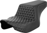 SADDLEMEN Step-Up Seat - Front Honeycomb - Silver Stitching - FL '23-'24 823-07-17705