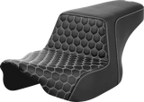 SADDLEMEN Step-Up Seat - Front Honeycomb - White Stitching - FL '23-'24 823-07-17706