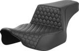 SADDLEMEN Step-Up Seat - Extended Reach - Front Honeycomb - Black Stitch - FL '23-'24 823-07-17800
