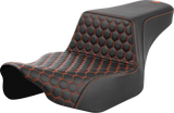 SADDLEMEN Step-Up Seat - Extended Reach - Front Honeycomb - Orange Stitch - FL '23-'24 823-07-17803