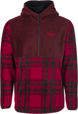 Fly Half Zip Pullover Hoodie Red Plaid Xl - Cycle City Outdoors