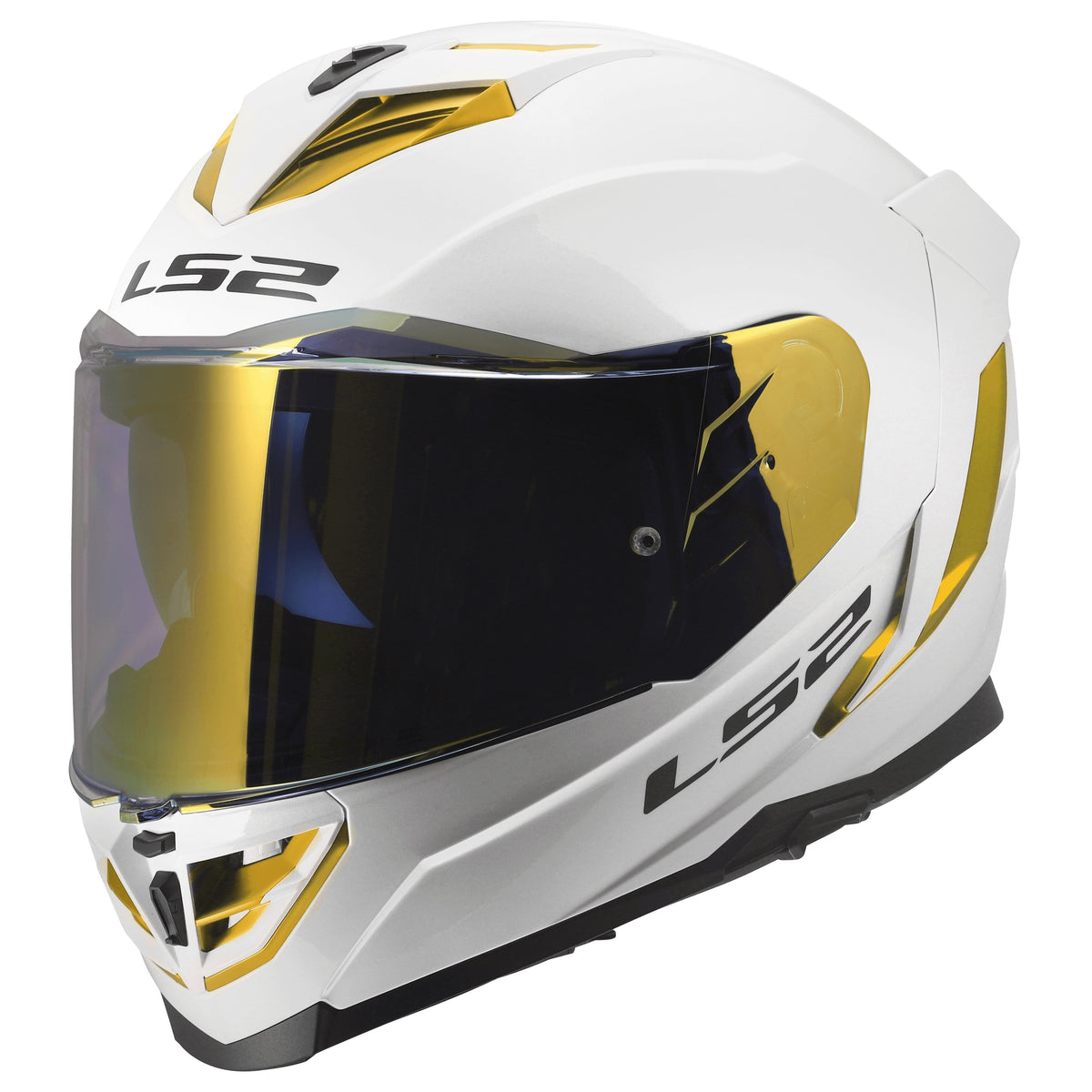 LS2 Assault III Full Face Helmet | Solid | Gloss White/Gold | XS–3XL | 818-1161