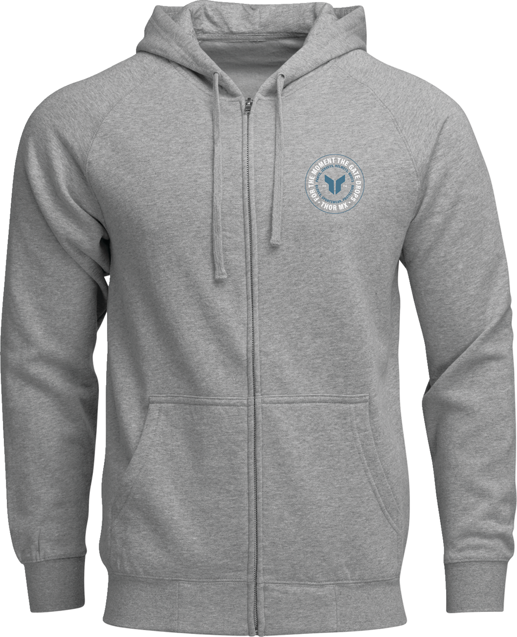 THOR Badge Zip-Up Hoodie - Heather Gray - Medium 3050-7024